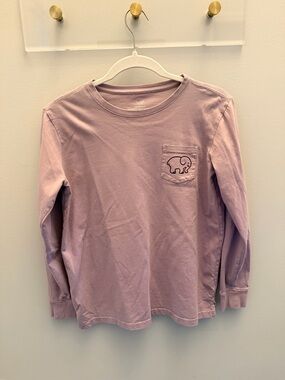 ivory ella Long-Sleeve Pocket Tee in Lavender Pink